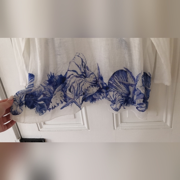 Chico's White Crochet Lightweight Front Cardigan Up size M - Picture 8 of 10